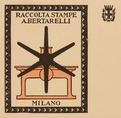 Exlibris by Italo Zetti from Italy for A Bertarelli - Printing technique 