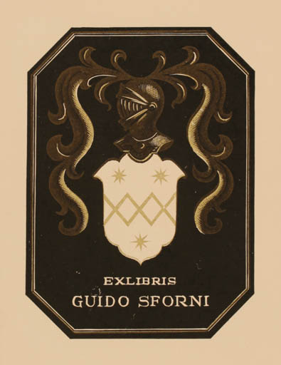 Exlibris by Italo Zetti from Italy for Guido Sforni - Heraldry 