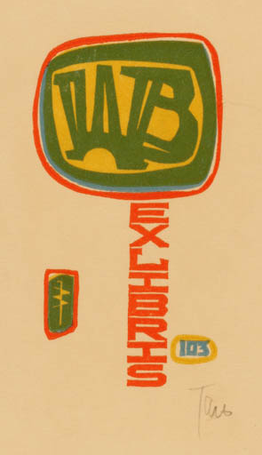 Exlibris by Jan Battermann from Netherland for Willy Battermann - Text/Writing 