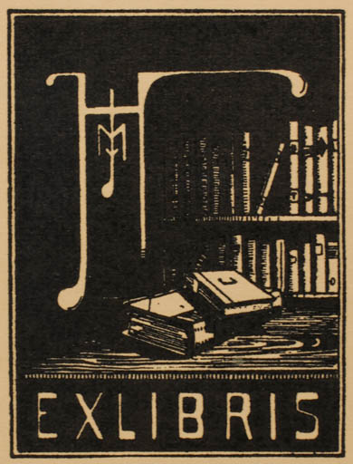 Exlibris by Jozsef Menyhart from Czech Republic for ? J. H. - Book Monogram 