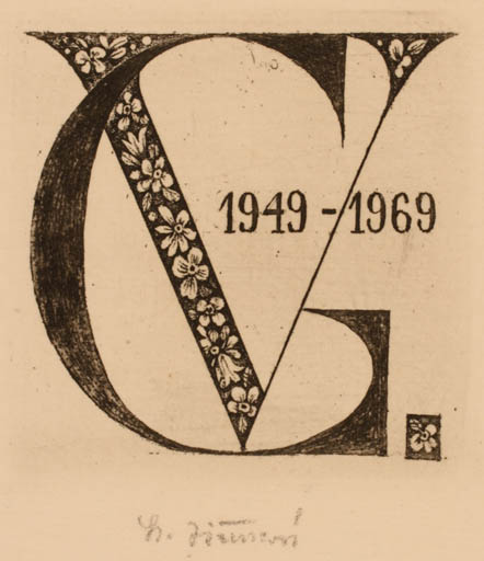 Exlibris by Ludmilla Jirincova from Czech Republic for ? ? - Monogram 