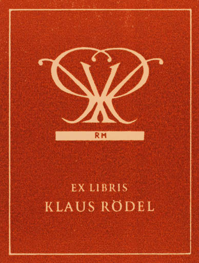 Exlibris by Reinholdt Madsen from Denmark for Klaus Rödel - Monogram 