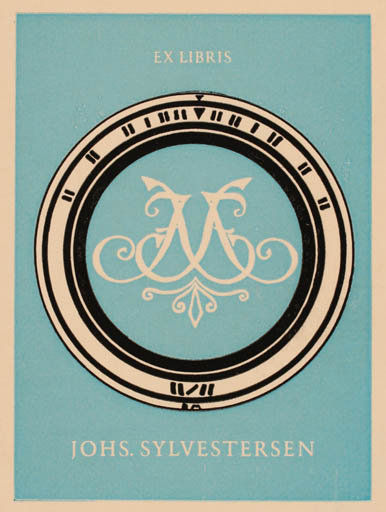 Exlibris by Reinholdt Madsen from Denmark for Johs. Sylvestersen - Monogram 