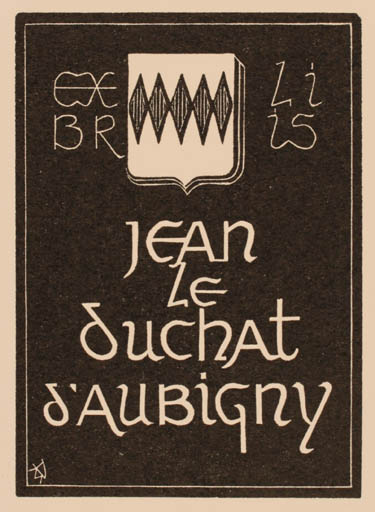 Exlibris by Daniel Meyer from France for Jean le Duchat d´aubigny - Text/Writing 