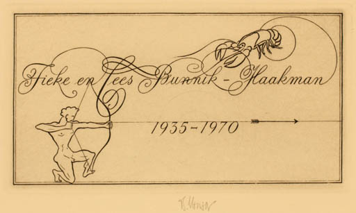 Exlibris by Bedrich Housa from Czechoslovakia for ? ? - Text/Writing 