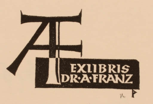 Exlibris by Ottmar Premstaller from Austria for A. Franz - Monogram 