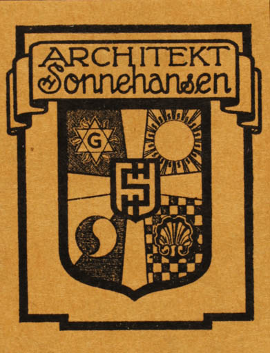 Exlibris by ? ? from Unknown for Sonne Hansen - Heraldry 