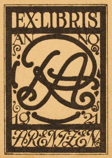 Exlibris by ? ? from Unknown for Robert Arentzen - Monogram 