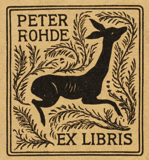 Exlibris by ? ? from Unknown for Peter Rohde - Fauna 