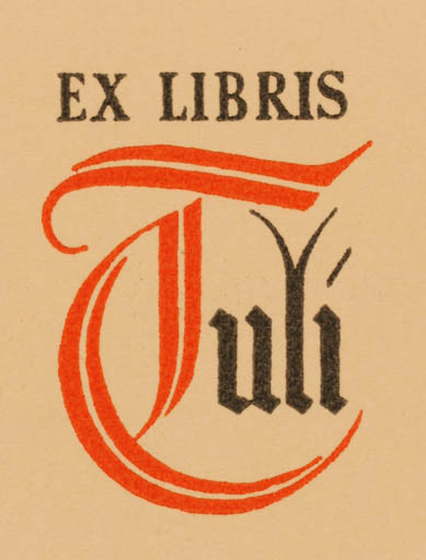 Exlibris by Erkki Tanttu from Finland for ? Tuli - Text/Writing 