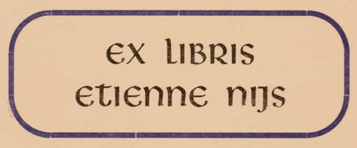 Exlibris by Dom Veremundus from Belgium for Etienne Nijs - Text/Writing 