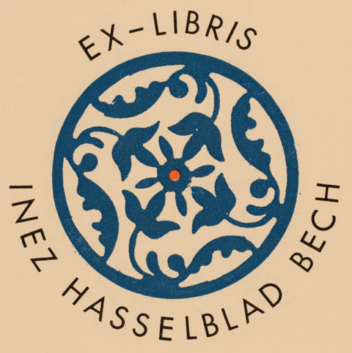 Exlibris by Flemming Bech from Denmark for Inez Hasselblad Bech - Ornament 