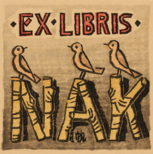 Exlibris by Senpan Maekawa from Japan for ? ? - Bird 