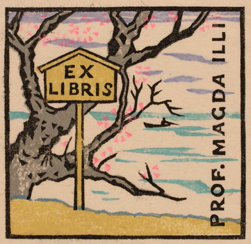 Exlibris by Peter F. Hosokawa from Japan for Prof. Magda Illi - Tree 