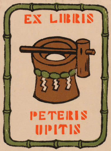 Exlibris by Peter F. Hosokawa from Japan for Peteris Upitis - 