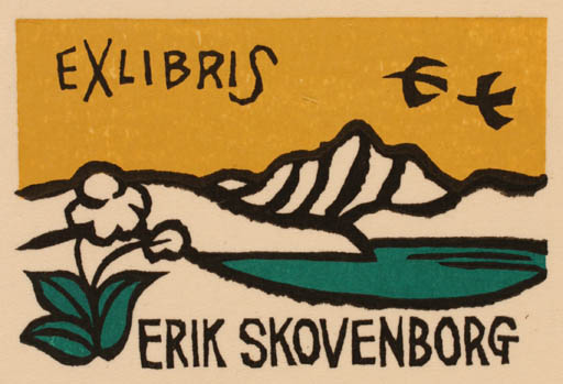 Exlibris by Yoshio Kanamori from Japan for Erik Skovenborg - Scenery/Landscape 