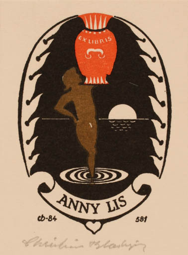 Exlibris by Christian Blæsbjerg from Denmark for ? Anny Lis - 