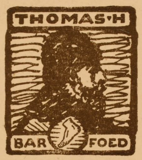 Exlibris by Knud V. Engelhardt from Denmark for Thomas H. Barfoed - Portrait 