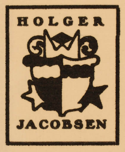 Exlibris by Knud V. Engelhardt from Denmark for Holger Jacobsen - Heraldry 