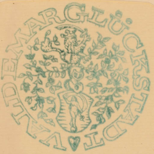 Exlibris by Knud V. Engelhardt from Denmark for Valdemar Glückstadt - Heraldry 