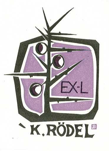 Exlibris by Jørgen Lindhardt Rasmussen from Denmark for Klaus Rödel - Abstract 