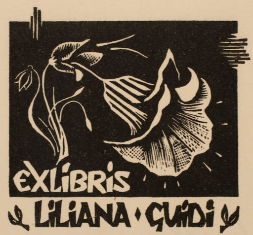 Exlibris by G. Polkovski from Czech Republic for Liliana Guidiy - Flower Flora 