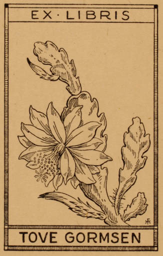 Exlibris by Hans Flygenring from Denmark for Tove Gormsen - Flower 