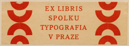 Exlibris by Ant Rehak from Czech Republic for ? Spolka Typografia v Praze - Abstract Text/Writing 