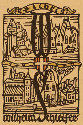 Exlibris by Otto Feil from Austria for ilhelm Schleiser - City 