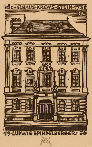 Exlibris by Otto Feil from Austria for Ludwig Spindelberger - Architecture 