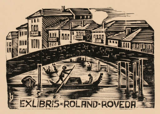 Exlibris by Hans Hauke from Austria for Roland Roveda - City 