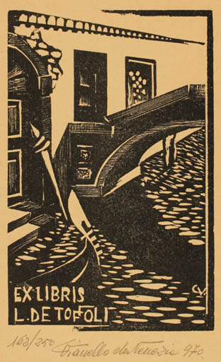 Exlibris by C Vincenti from Italy for Livio de Toffoli - City 