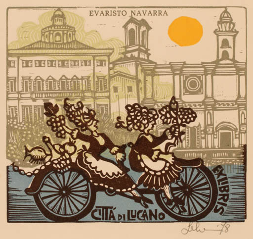 Exlibris by Maria Elisa Leboroni from Italy for Citta di Lugano - City Exlibris Congress 