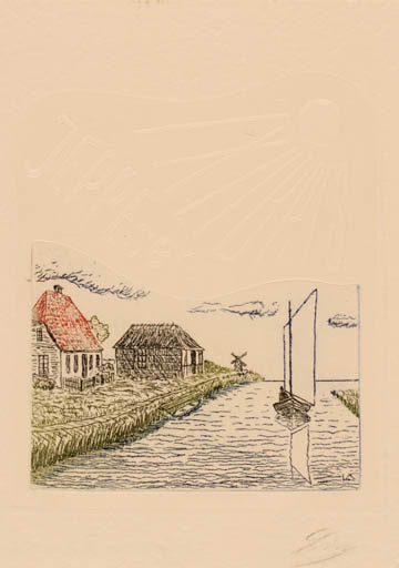 Exlibris by Lorentz May from Denmark for ? Jeppesen - Scenery/Landscape 