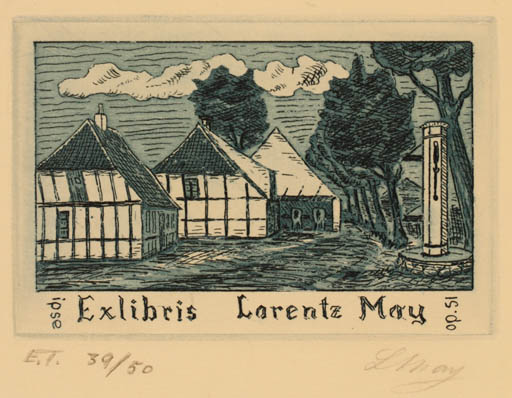 Exlibris by Lorentz May from Denmark for Lorentz May - City 