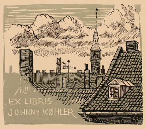 Exlibris by Edmund Peter from Denmark for Køhler Johnny - City 