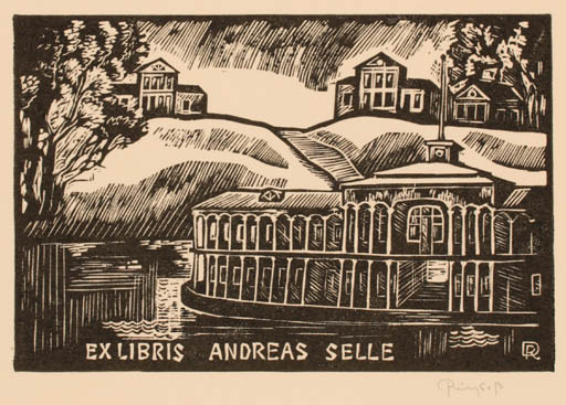 Exlibris by Denis Rheutow from Russia for Andreas Selle - Architecture 