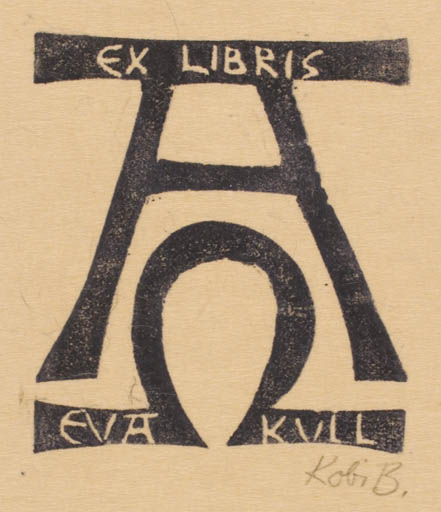 Exlibris by Kobi Baumgartner from Schwitzerland for Eva Kull - 