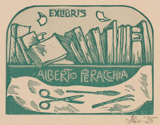 Exlibris by Maria Elisa Leboroni from Italy for Alberto Peracchia - Book Hobby 