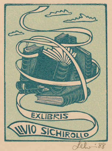 Exlibris by Maria Elisa Leboroni from Italy for Livio Sichirollo - Book 