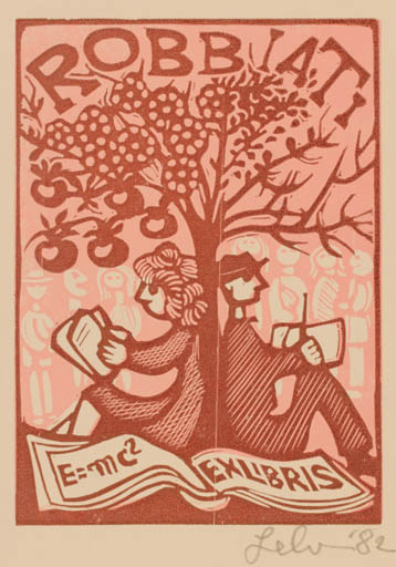 Exlibris by Maria Elisa Leboroni from Italy for ? Robbiati - Couple Tree 