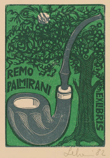 Exlibris by Maria Elisa Leboroni from Italy for Remo Palmirani - Tree 