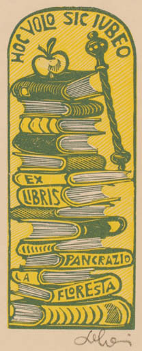 Exlibris by Maria Elisa Leboroni from Italy for Pancrazio Floresta - Book 