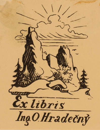 Exlibris by Karel Kinsky from Czech Republic for Ing. Otakar Hradecny - Ruin 