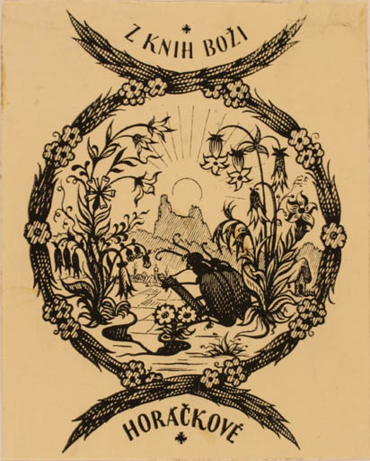 Exlibris by Karel Kinsky from Czech Republic for Z Knoh Bozi Horackove - Flora Ruin 