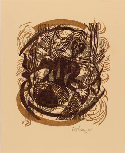 Exlibris by Lenke Diskay from Hungary for ? ? - Woman 