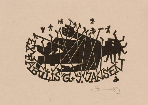 Exlibris by Zbigniew Dolatowski from Poland for Gon & Johan H. A. Jansen - Fairytale/fable 