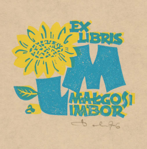 Exlibris by Zbigniew Dolatowski from Poland for Makgosi Imbor - Flower 