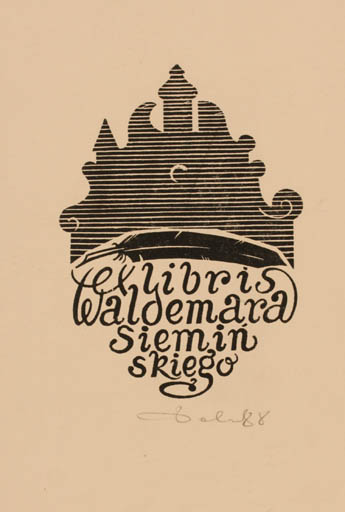 Exlibris by Zbigniew Dolatowski from Poland for Waldemara Siemin Skiego - Castle/Palace 