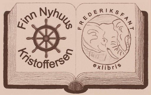 Exlibris by Leif Nielsen from Denmark for Finn Nyhuus Kristoffersen - Book 